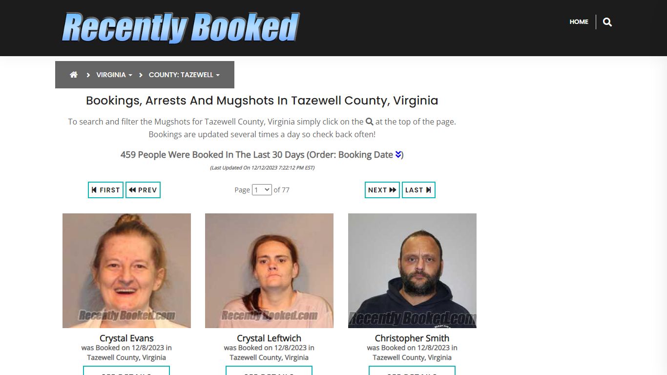 Recent bookings, Arrests, Mugshots in Tazewell County, Virginia